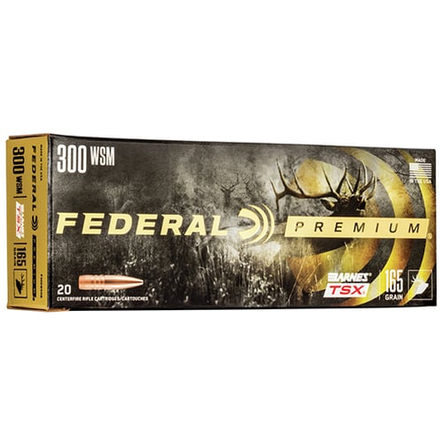 Federal P300WSMG Premium  300 WSM 165 gr Barnes TSX 20 Per Box/ 10 Case